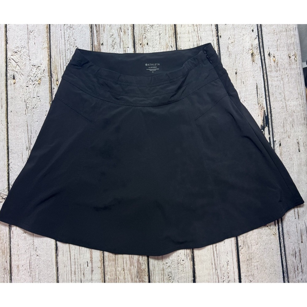 Athleta All Day Skort Skirt Black 8 Tennis Pickleball Travel Outdoor Summer
